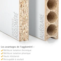 Schulte complete schuifdeur binnendeur hout - 88x203 cm - eiken decor - vierkant handvat alu