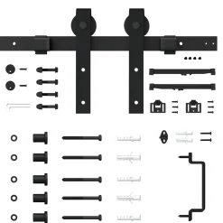 Schulte complete schuifdeur - hout - 103x215 - dekor eiken - bevestiging zwart -eenvoudige montage