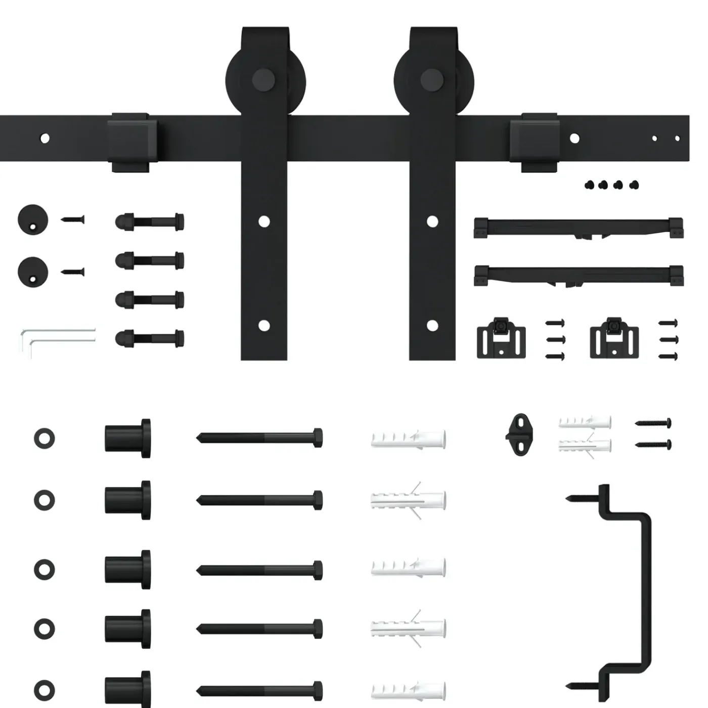 Schulte complete schuifdeur - hout - 103x215 - dekor eiken - bevestiging zwart -eenvoudige montage