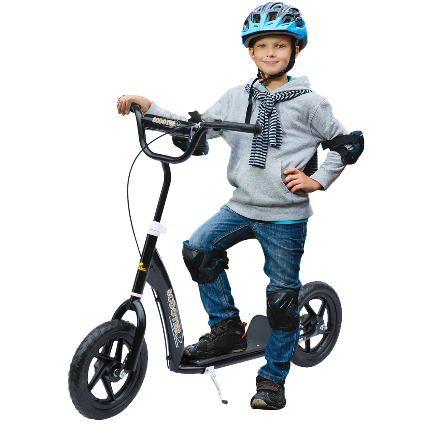 Scooter Step Hoogteverstelbaar 12 Inch - Zwart