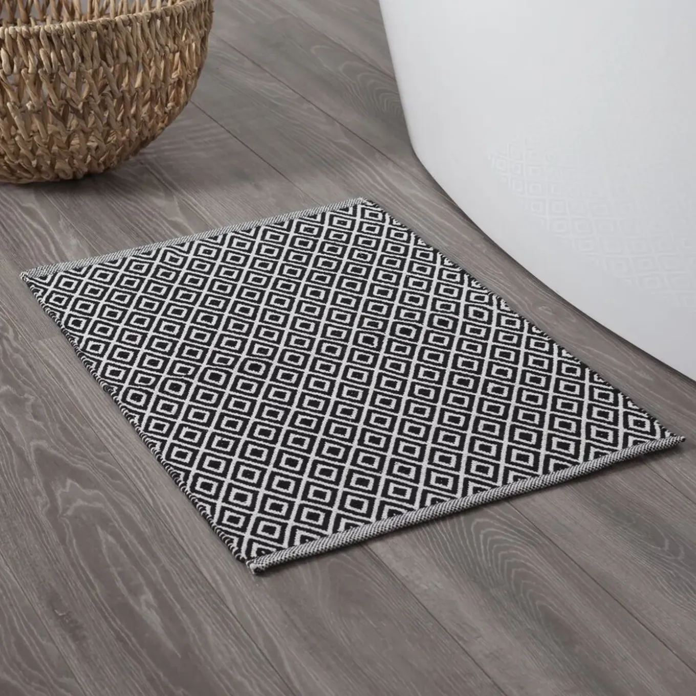 Sealskin Trellis badmat 60x90cm katoen zwart