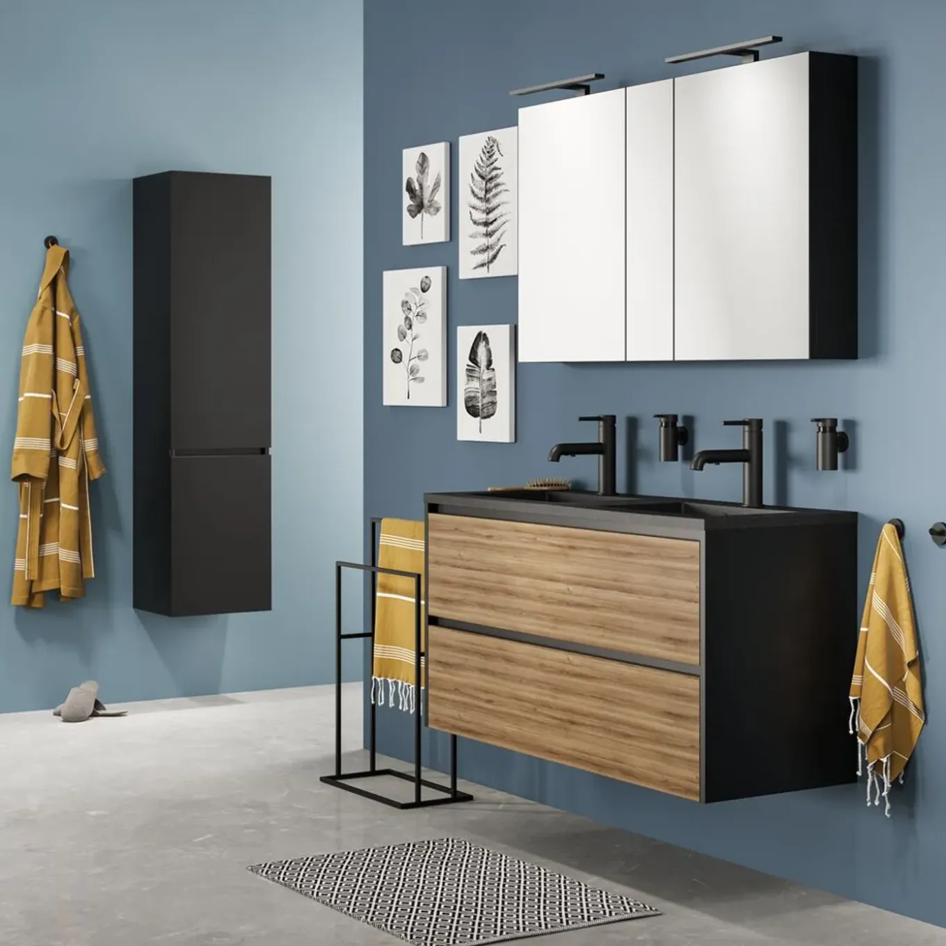 Sealskin Trellis badmat 60x90cm katoen zwart