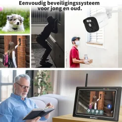 SecuFirst CWL401W Met 7 inch monitor en 1x Draadloze Beveiligingscamera - Wit