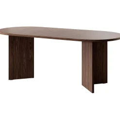 SELSEY - Eettafel - Ovo - Wisconsin Walnoot - Ovaal - 204x90x75 Cm