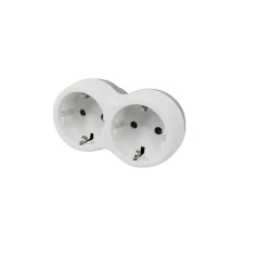 Sencys adapterstekker 2 stopcontacten wit/grijs