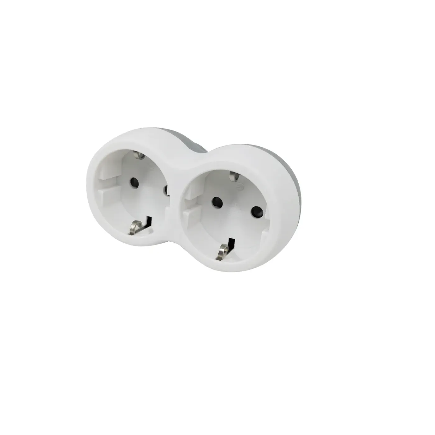 Sencys adapterstekker 2 stopcontacten wit/grijs