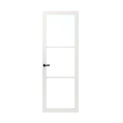 Sencys Binnendeur Industrial - 3 ruits - Wit - Stomp - 83x201,5cm