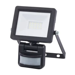 Sencys Breedstraler - Zwart - 10W - 950lm - Neutraal Wit - IP65 - met Bewegingssensor
