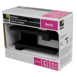 Sencys Deurkruk op Rozet Berlin - Aluminium - Zwart Gelakt - Sleutelgat - Vierkant Rozet - 128 mm