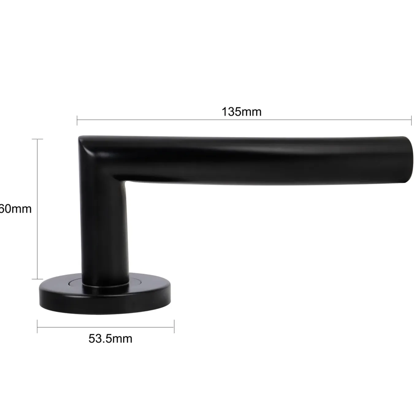 Sencys Deurkruk op Rozet Black Forest-II - RVS - Zwart Gelakt - Sleutelgat - 135 mm