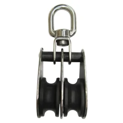 Sencys Dubbele draaibare katrol met oog – RVS – 10mm