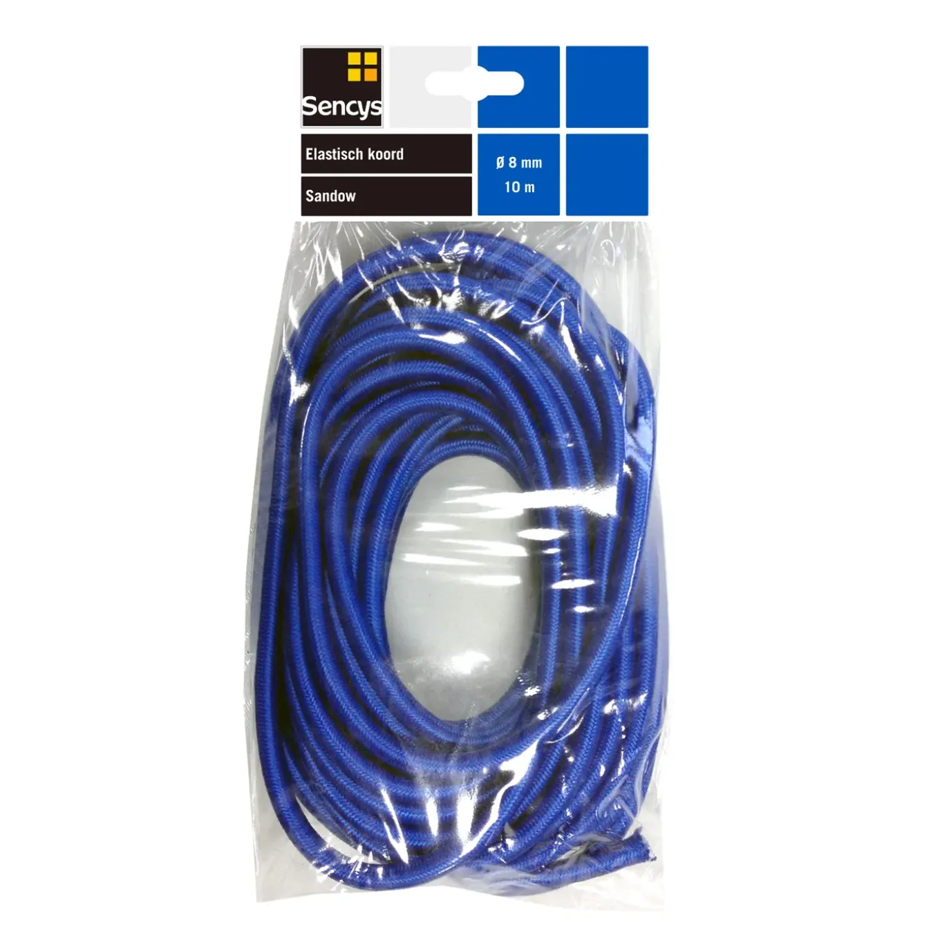 Sencys Elastisch touw - Elastisch kunststof koord - Schokabsorberend - 8mm x 10m - Blauw