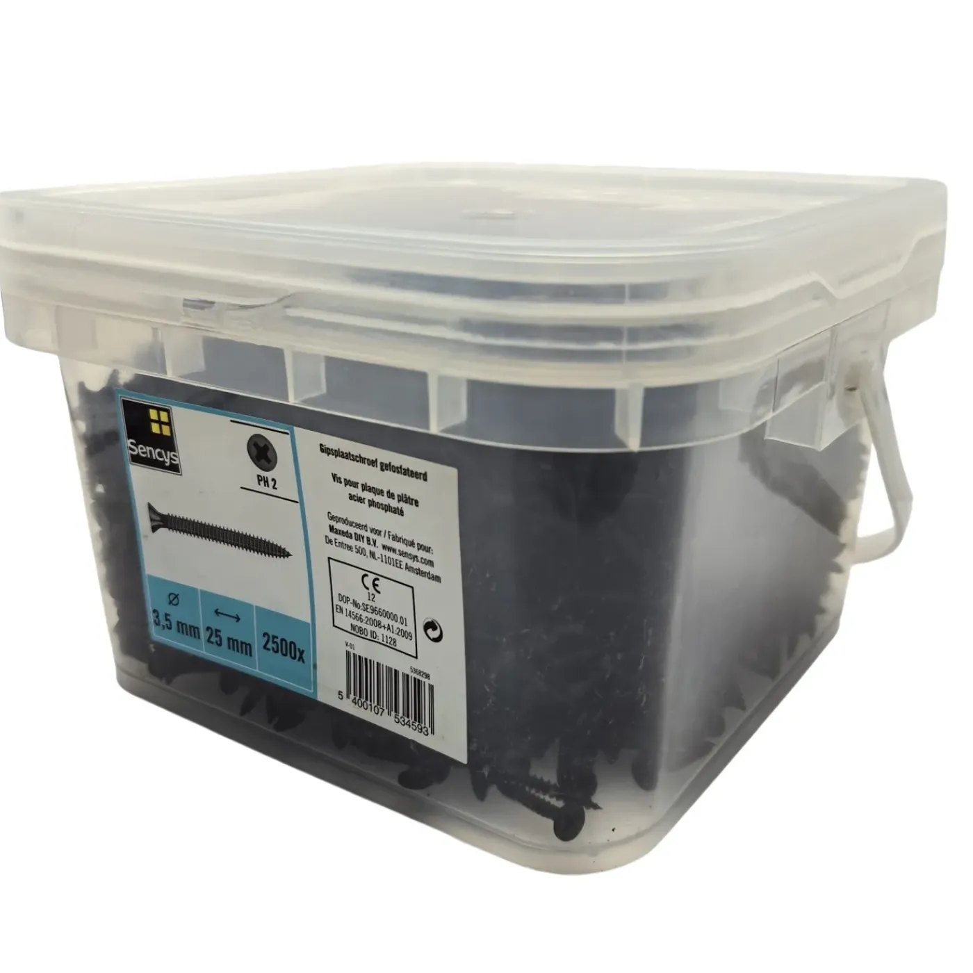 Sencys Gipsplaatschroef Gefosfateerd Verzonken Kop Phillips PH2 - 3,5x25mm - 500 stuks