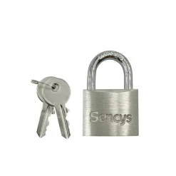 Sencys Hangslot met sleutel - Aluminium voor koffer en kluisje - Behuizing 30mm