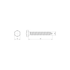 Sencys houtdraadbout M6x40mm per 25 r.v.s.