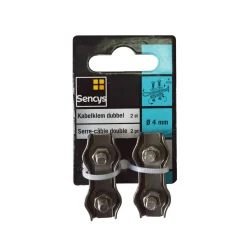 Sencys kabelklem - RVS - dubbel - diam. 4mm - 2 stuks