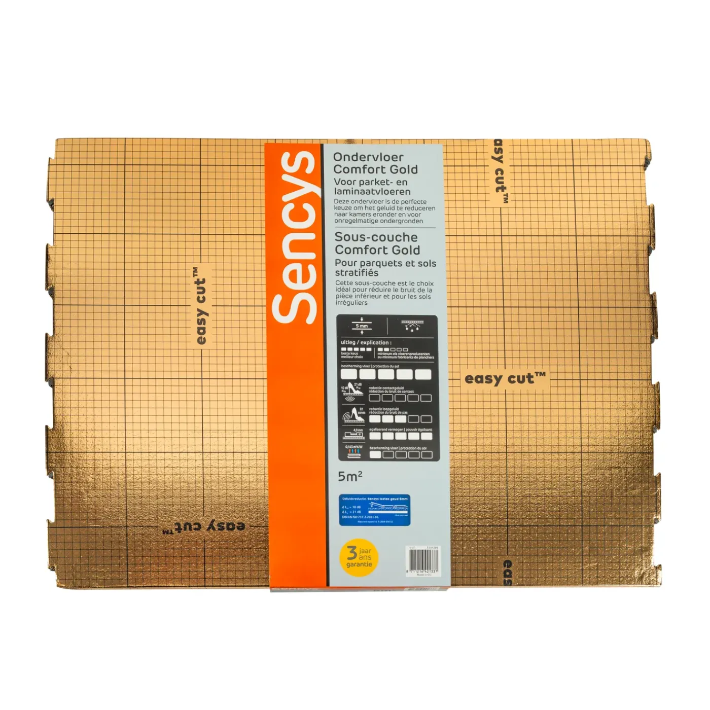 Sencys Laminaat Ondervloer Comfort Gold - 10dB - 5mm - 5m²