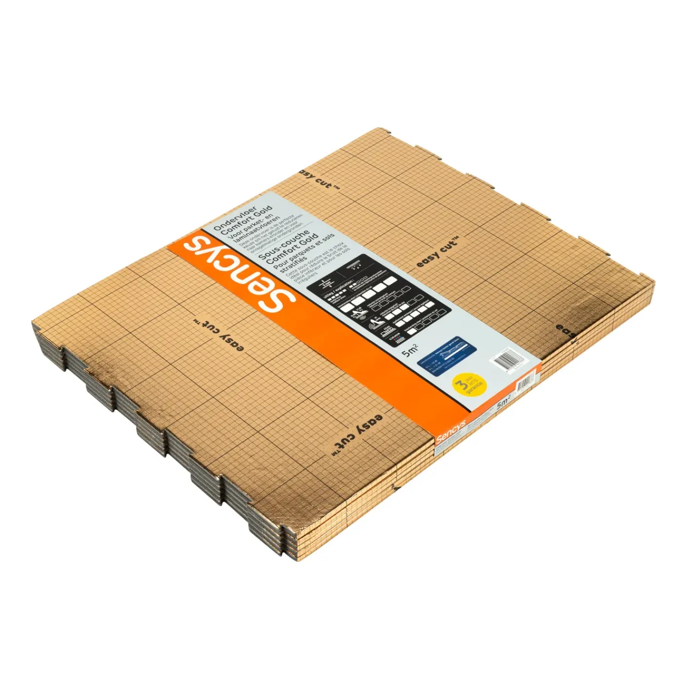 Sencys Laminaat Ondervloer Comfort Gold - 10dB - 5mm - 5m²