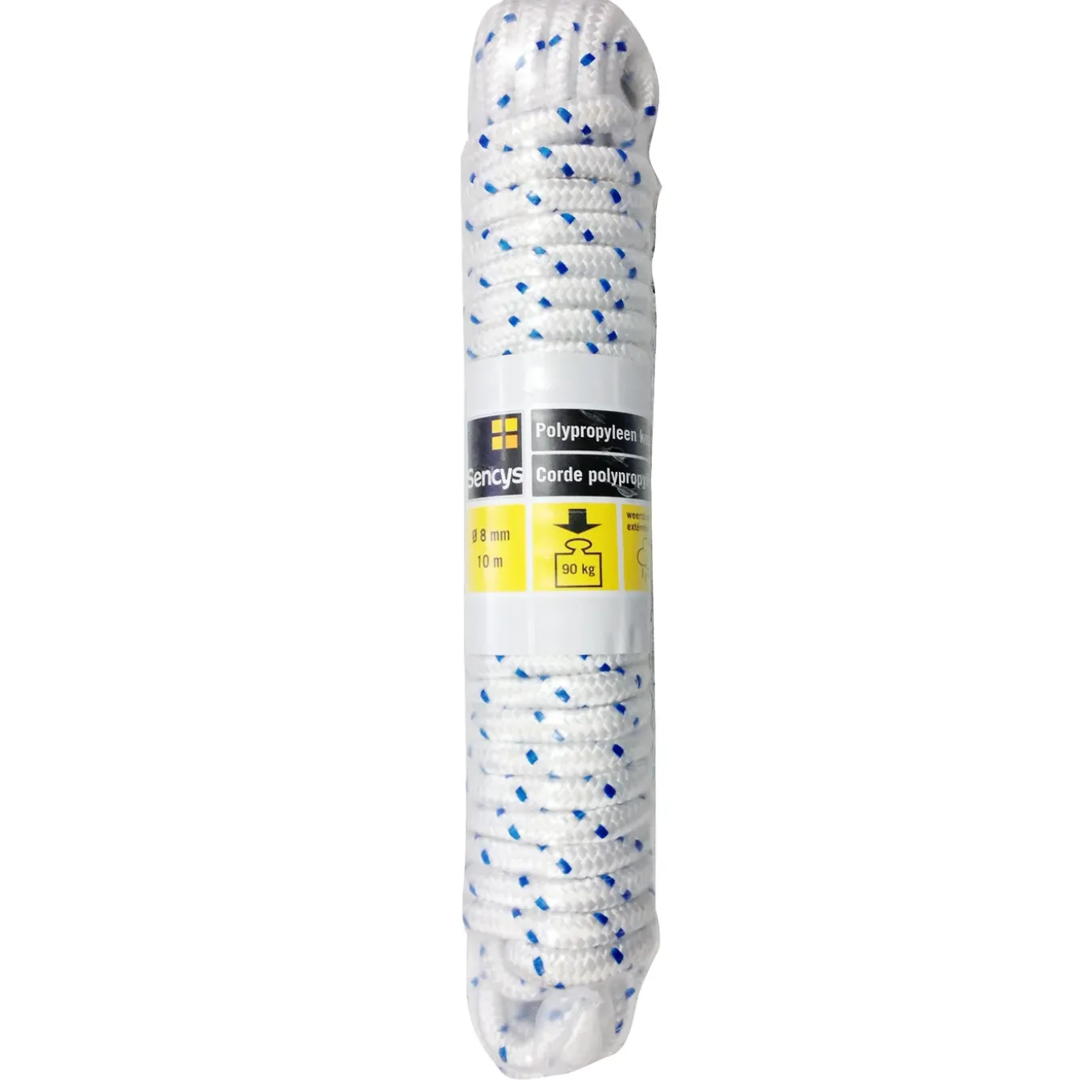 Sencys Multifunctioneel Touw - Gevlochten polypropyleen - Weerbestendig - 8mm x 10m - Wit