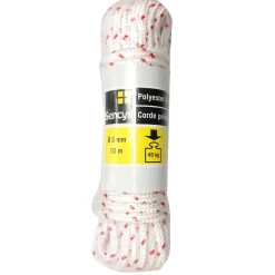 Sencys Multifunctioneel touw - Gevlochten polyester - Slijtvast - 5mm x 10m - Wit