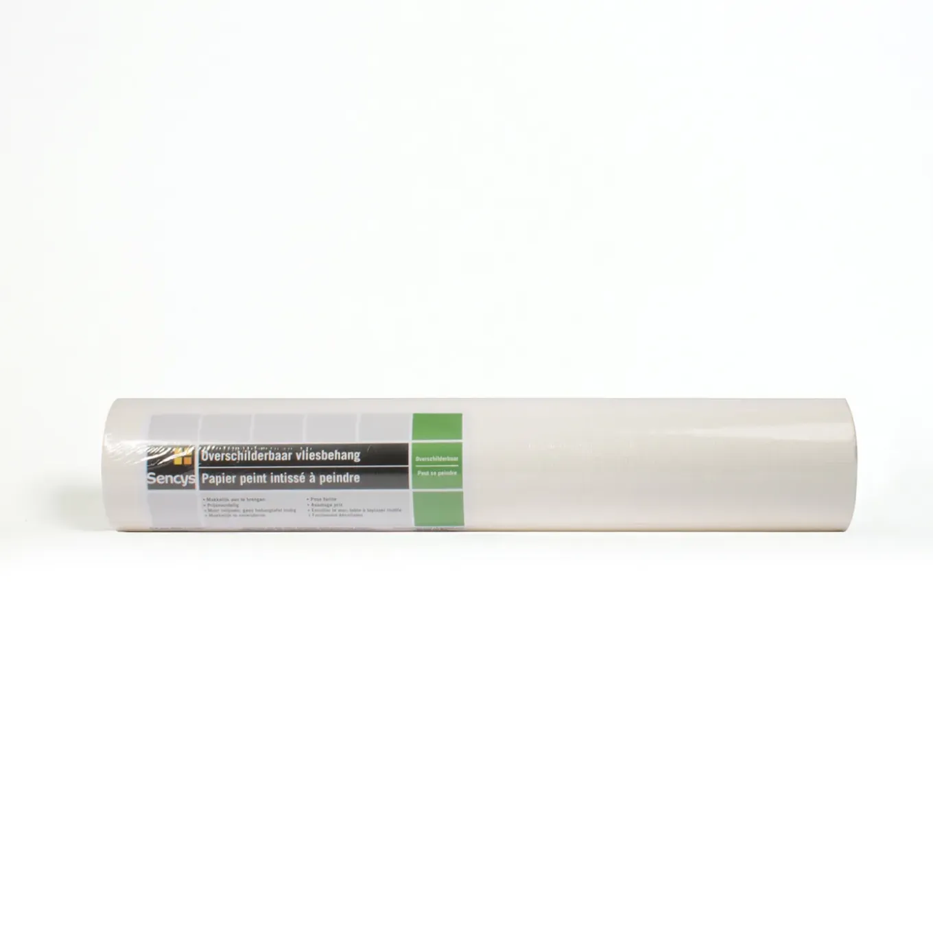 Sencys Overschilderbaar Vliesbehang Linnen - Wit - 10,05 m x 52 cm