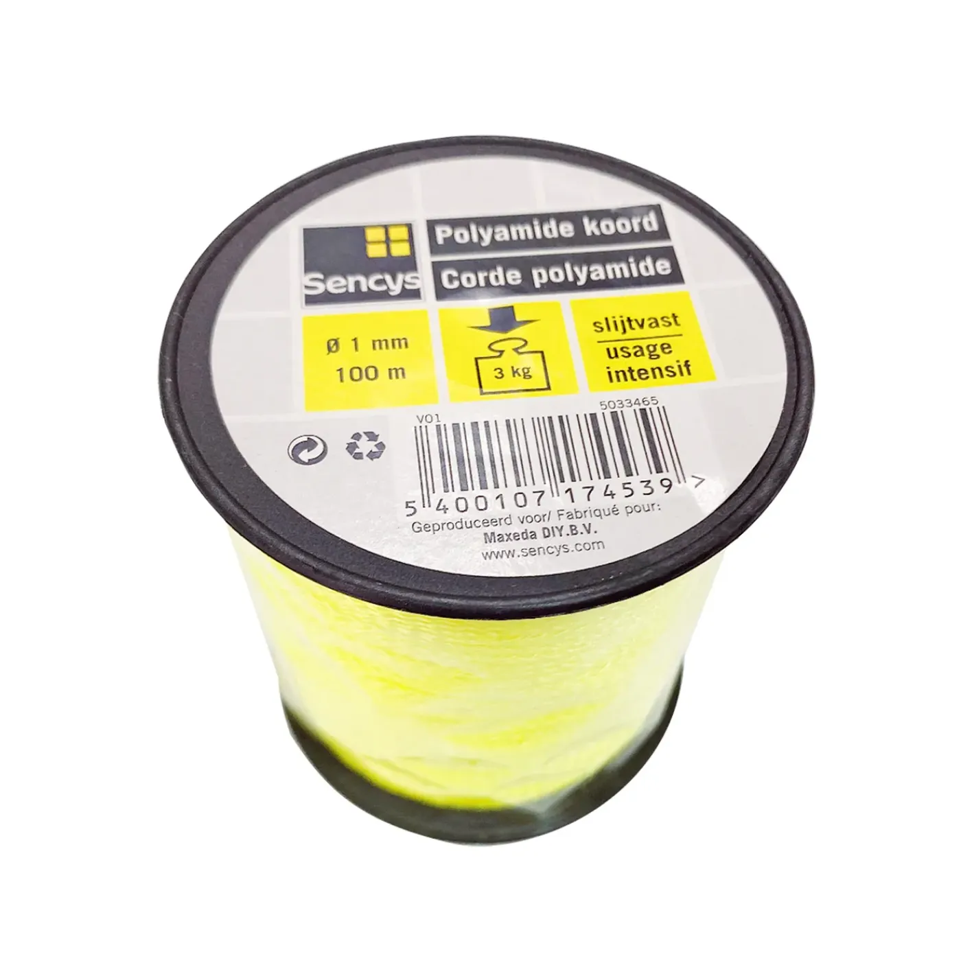 Sencys PA koord gevlochten fluor 1mm 100m