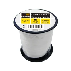 Sencys polyamide koord wit 0,5mm 120m