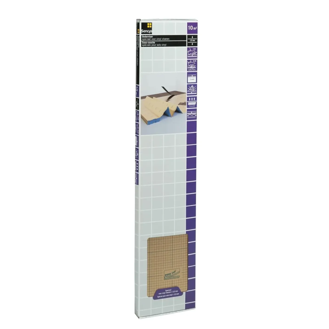 Sencys - PVC ondervloer Click - vloerverwarming/verkoeling - dikte 1,5mm - 10 dB - 10,2m²