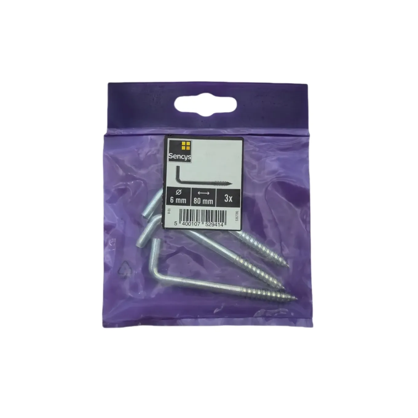 Sencys schroefduim 6x80mm gegalvaniseerd per 3