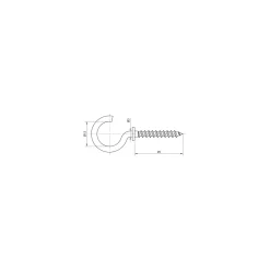 Sencys schroefhaak + hals 3x25mm wit per 10