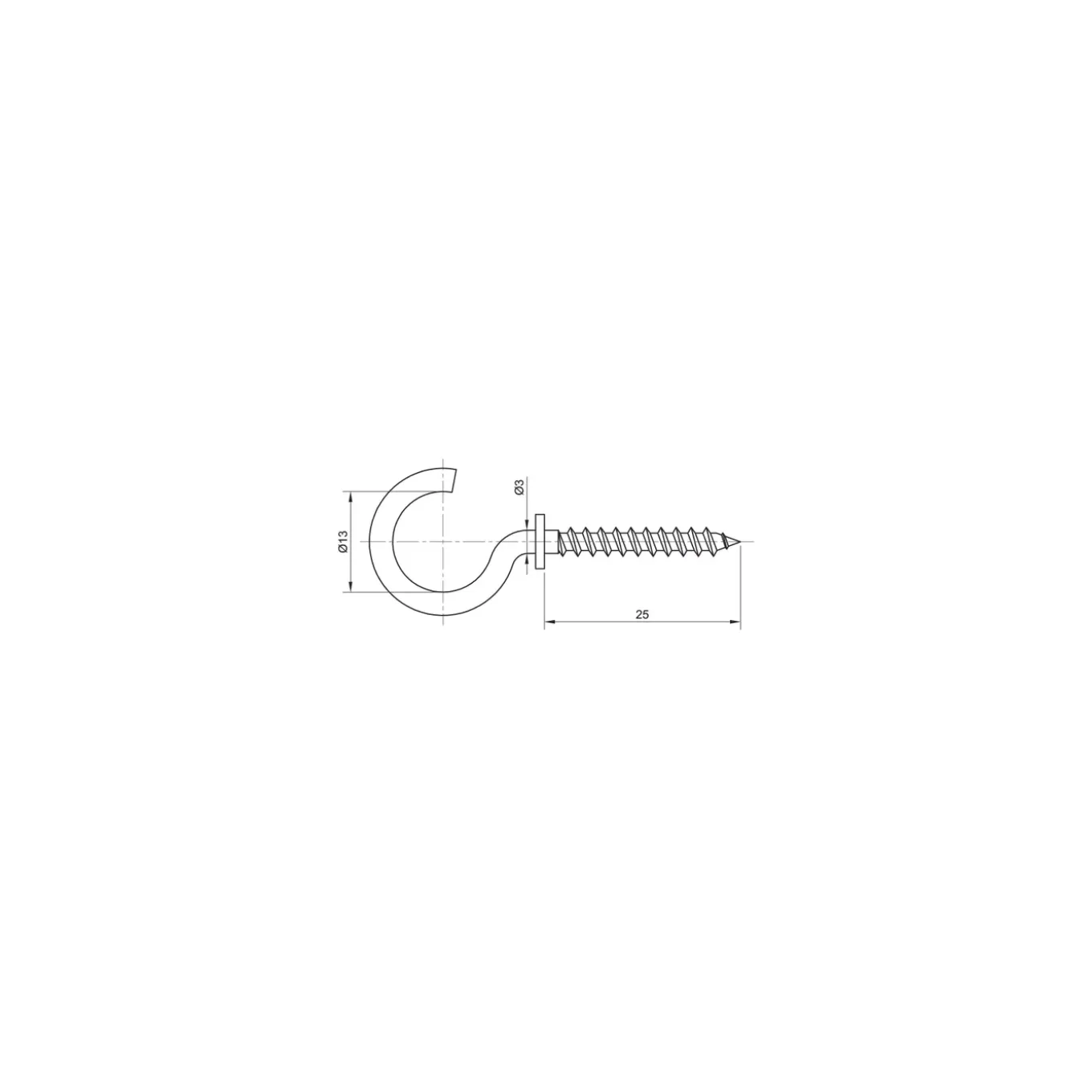 Sencys schroefhaak + hals 3x25mm wit per 10