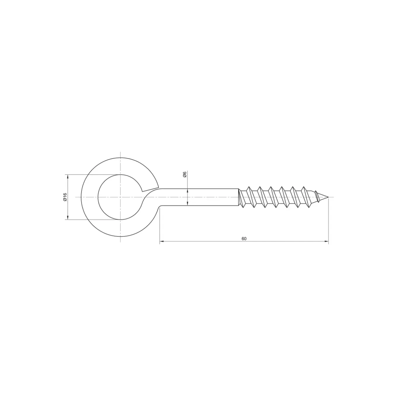 Sencys schroefoog 6x60mm gegalvaniseerd per 4