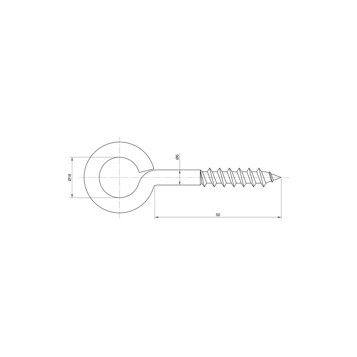 Sencys schroefoog 6x50mm gegalvaniseerd per 4