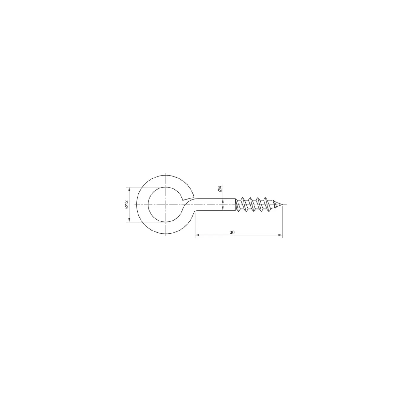 Sencys schroefoog 4x30mm wit per 5