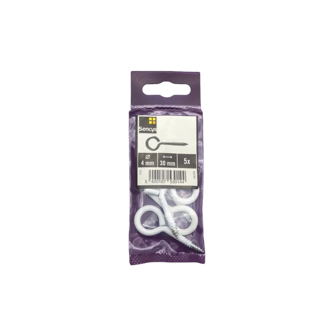 Sencys schroefoog 4x30mm wit per 5