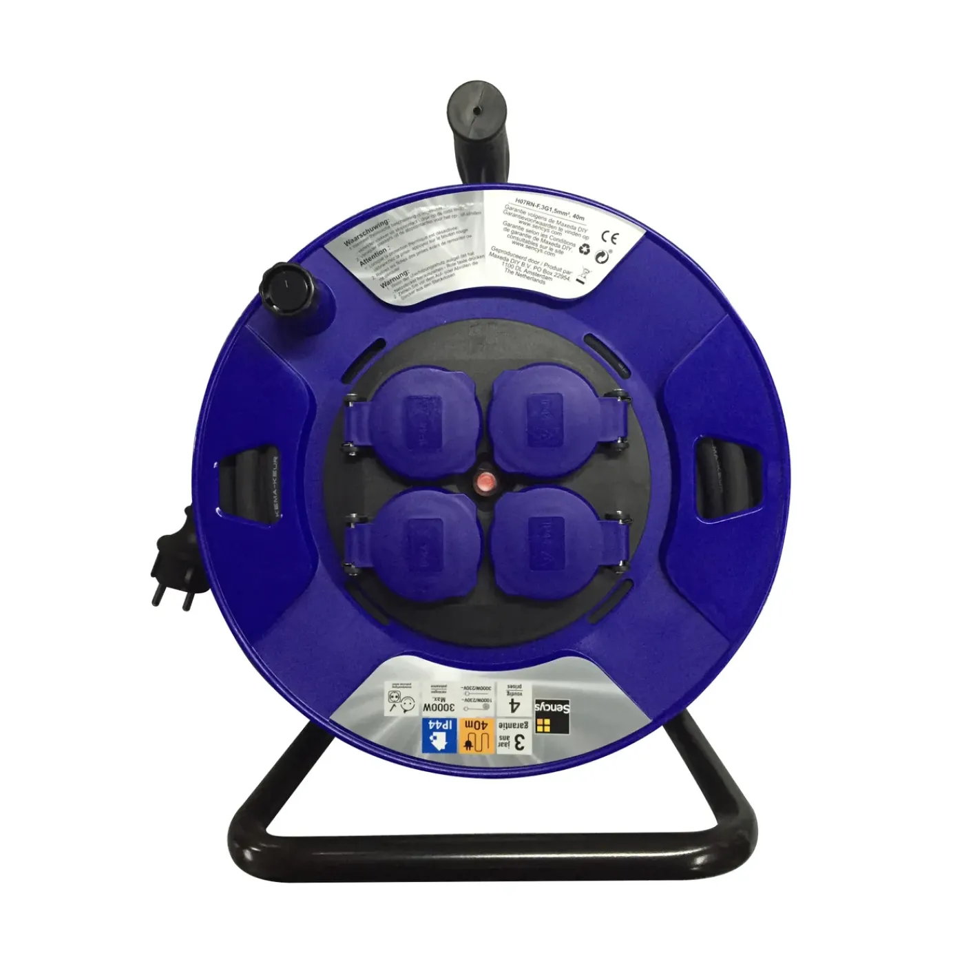 Sencys schuko haspel 40m 3G1.5 IP44