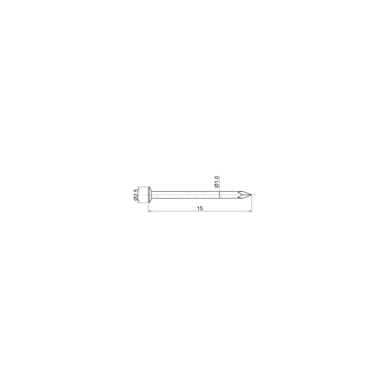 Sencys Spijkers met platte kop Gegalvaniseerd 1,0x15mm - 1500 stuks