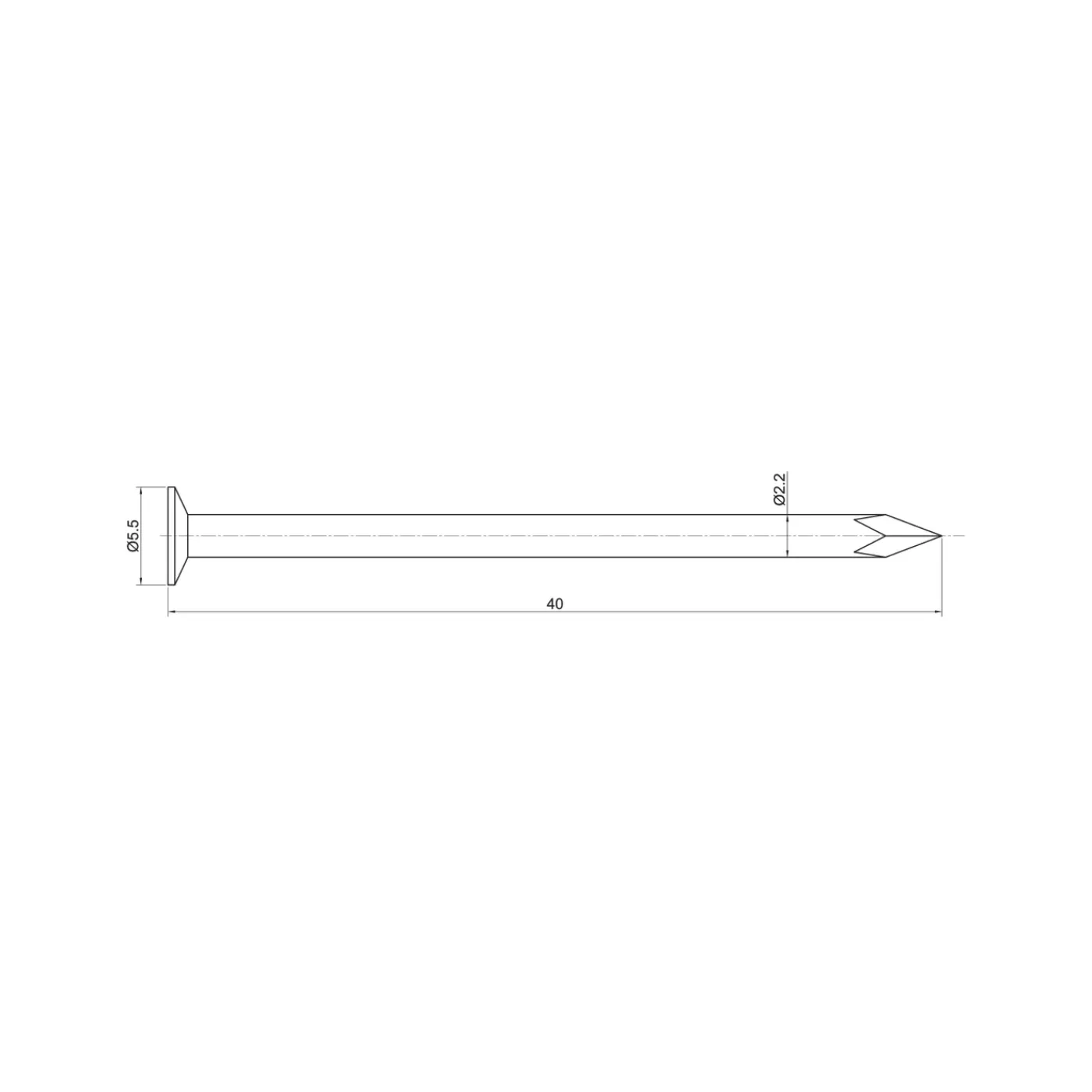 Sencys Spijkers Met Platte Kop Gegalvaniseerd 2,2x40mm - 50 stuks