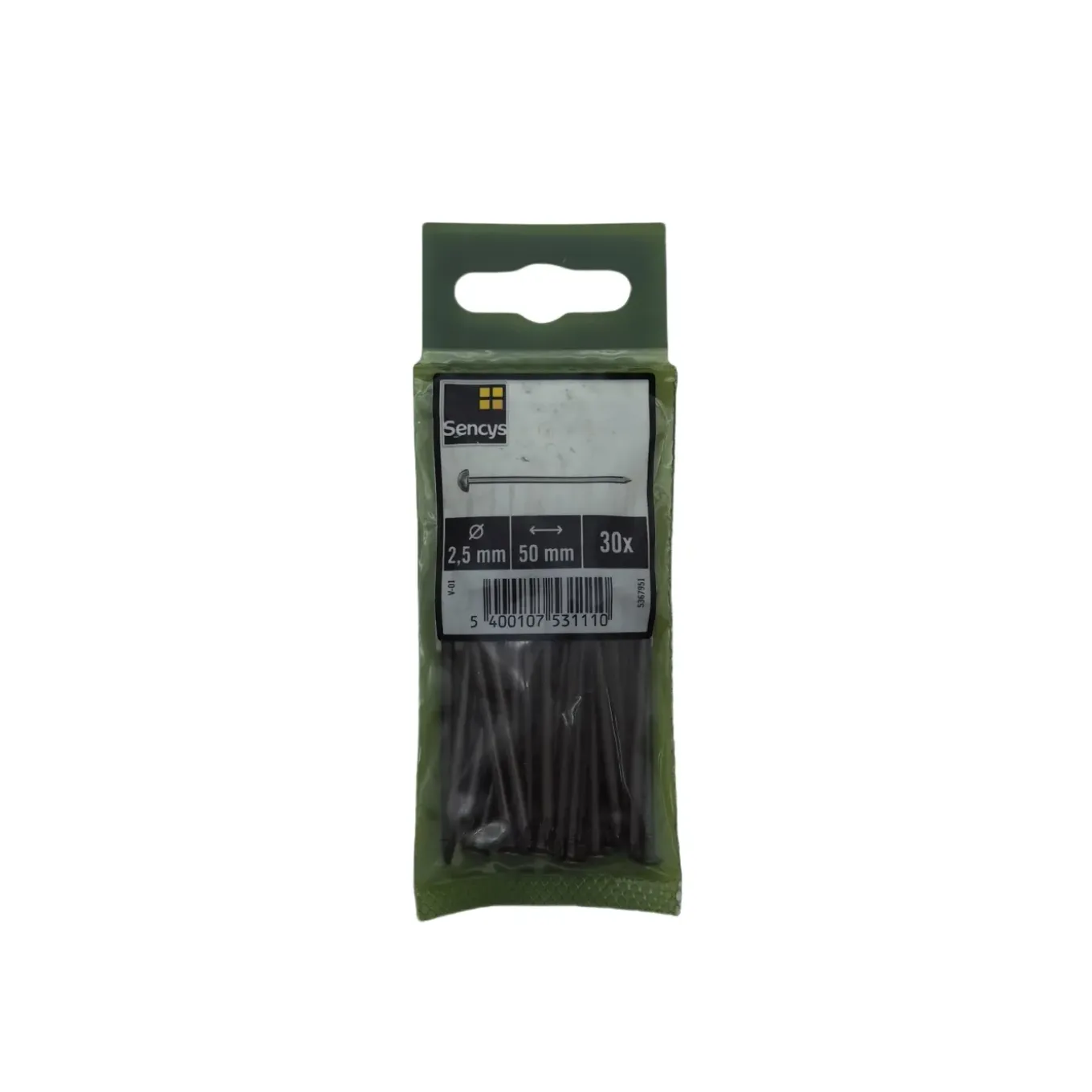Sencys Spijkers met ronde kop RK Gehard staal 2,5x50mm - 30 stuks