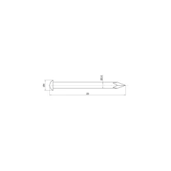 Sencys Spijkers met Ronde Kop Gehard Staal 2,0x25mm - 100 stuks