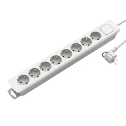 Sencys Stekkerdoos 8-voudig wit 1,5 meter