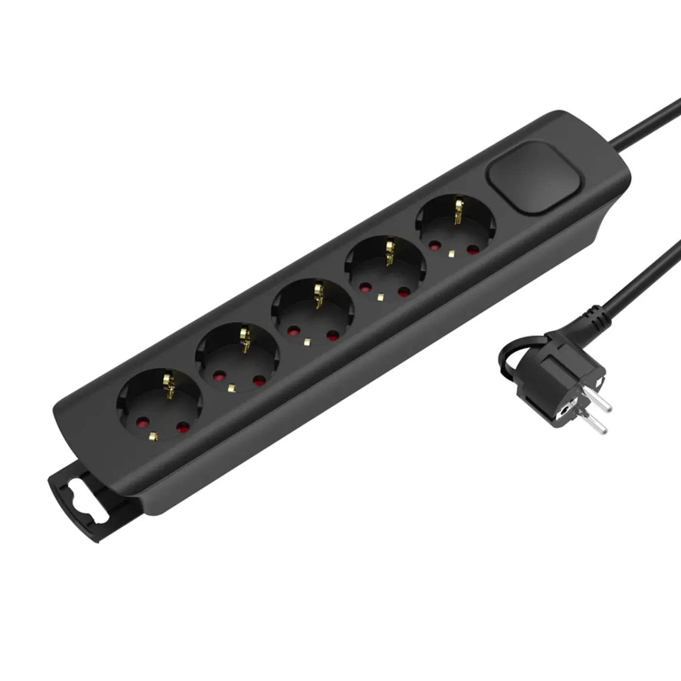 Sencys Stekkerdoos 5-voudig zwart 5 meter