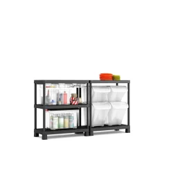 Sencys Stellingkast - Shelf Plus - 182x90x40cm - Draagkracht 55kg - Zwart