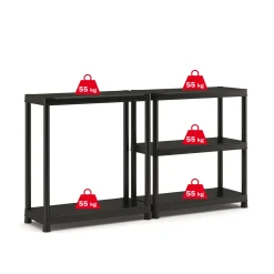 Sencys Stellingkast - Shelf Plus - 182x90x40cm - Draagkracht 55kg - Zwart