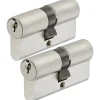 Sencys Veiligheidscilinder 30/30 mm SKG** - met Boorbeveiliging - met Gevarenfunctie - 3 Sleutels - Set van 2