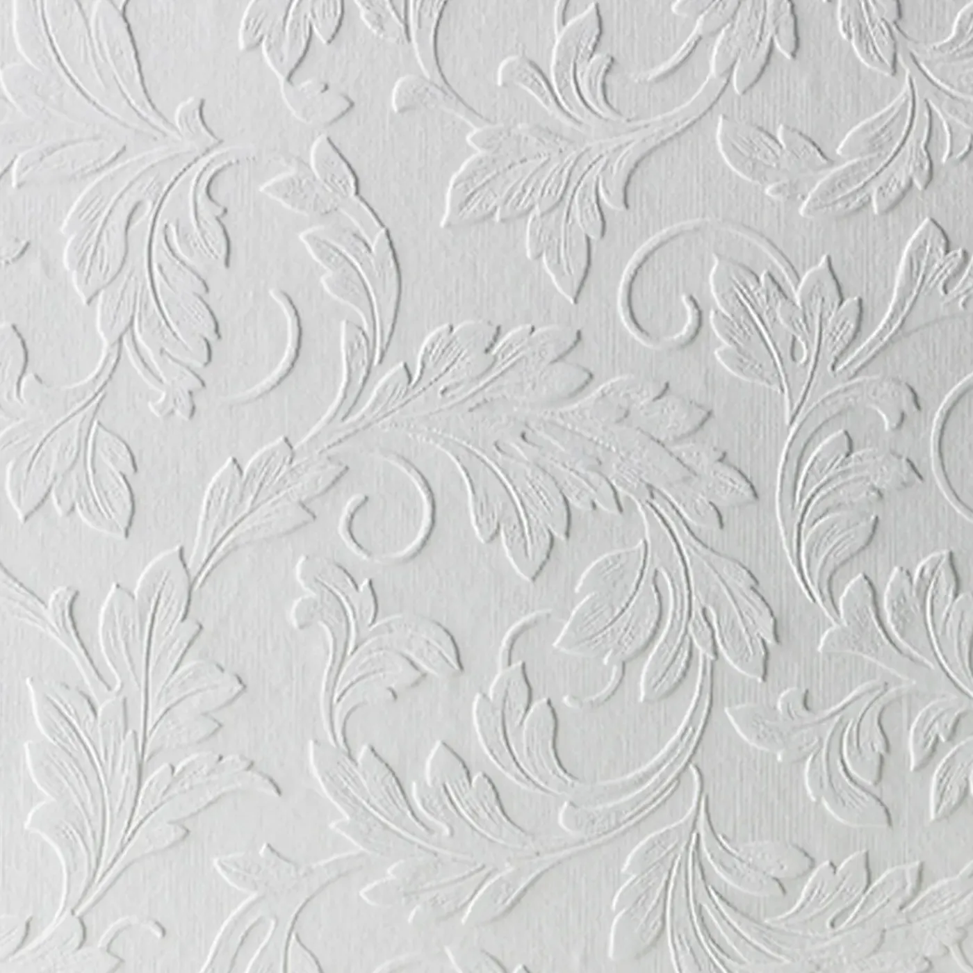 Sencys Vinylbehang Overschilderbaar Acanthus - Wit - 10,00m x 52cm