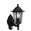 Sencys wandlamp Madrid zwart E27 met sensor