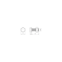 Sencys Zeskantbout met moer - Roestvrij staal - M6x16 mm