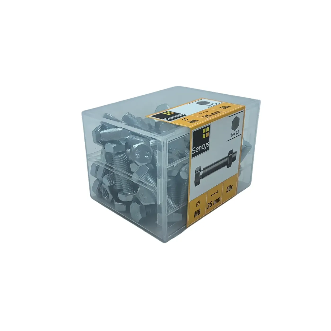 Sencys Zeskantbout met moer - Staal - M8x25 mm
