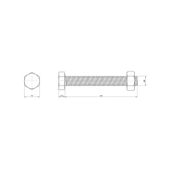 Sencys zeskantbout - Roestvrij staal - M8x60 mm